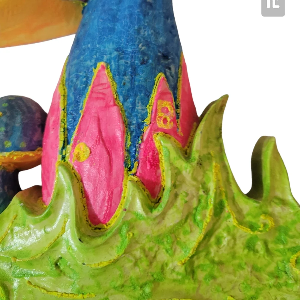 Vintage 1970 Mushroom Wall Hanging Day Glow - Picture 4 of 13